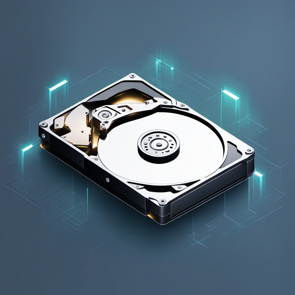 a hard drive isometric view